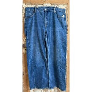 Old Navy Womens Extra High Rise Wide Leg Jeans- Oona/Blue - Size 20 MSRP $44.99